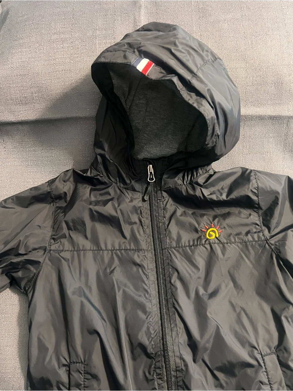 Jingle Bongala Black Hooded Lightweight Windbreaker Jacket Full Zip Size 5-6